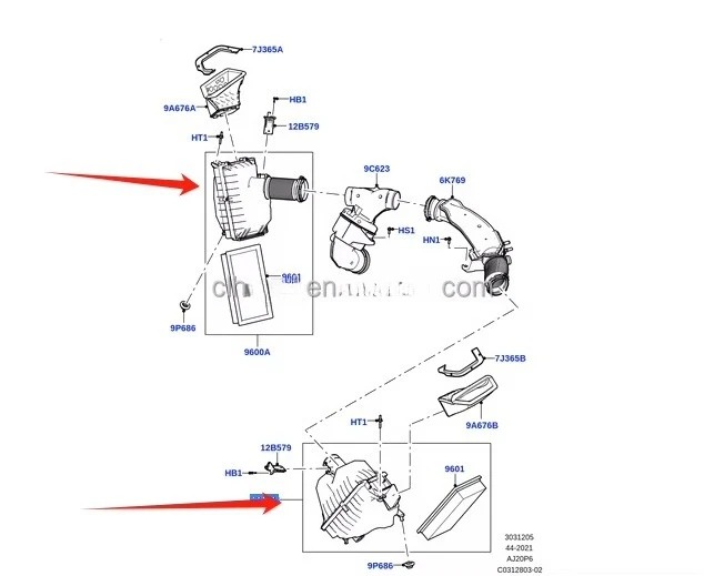 For  Range rover vogue 2023- sport 2023- 3.0L air Intake Box House LR152089 LR152093 air Cleaner Filter Cover